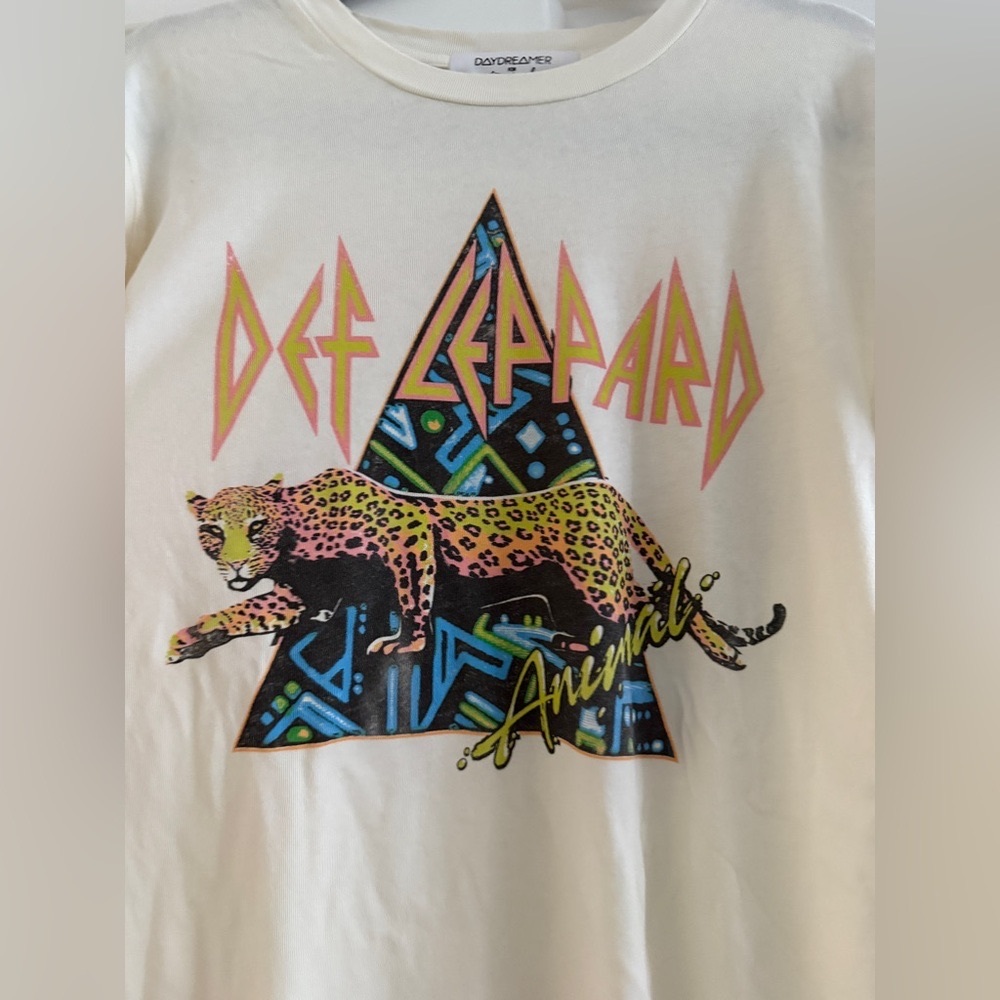 Free people Def Leppard Tee Ivory Size S New. Never worn.